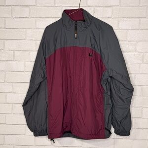Vintage REI Women’s Charcoal and Burgundy Windbreaker